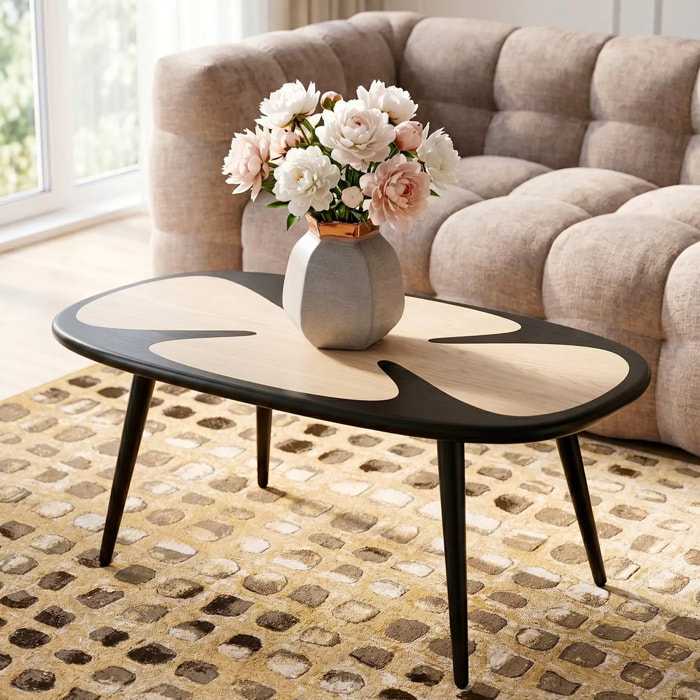 Table basse Petal 90x60cm noire Kare Design