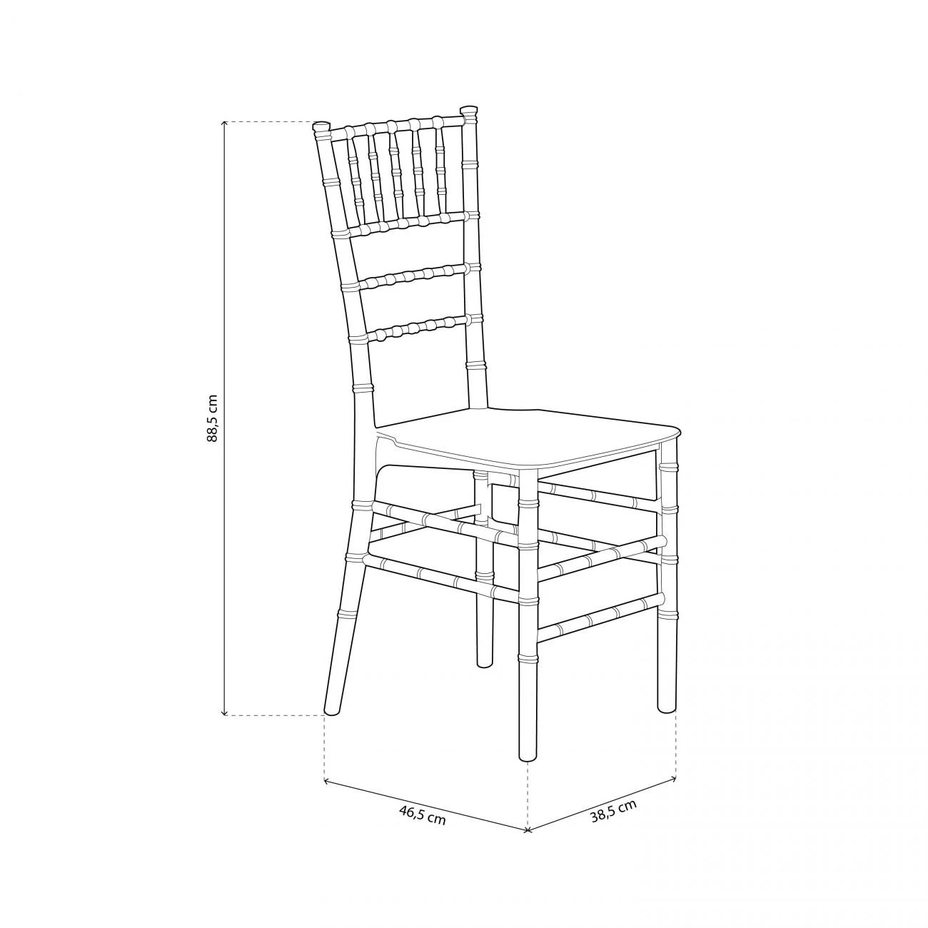 Pack 4 sillas de comedor Tyra Transparente
