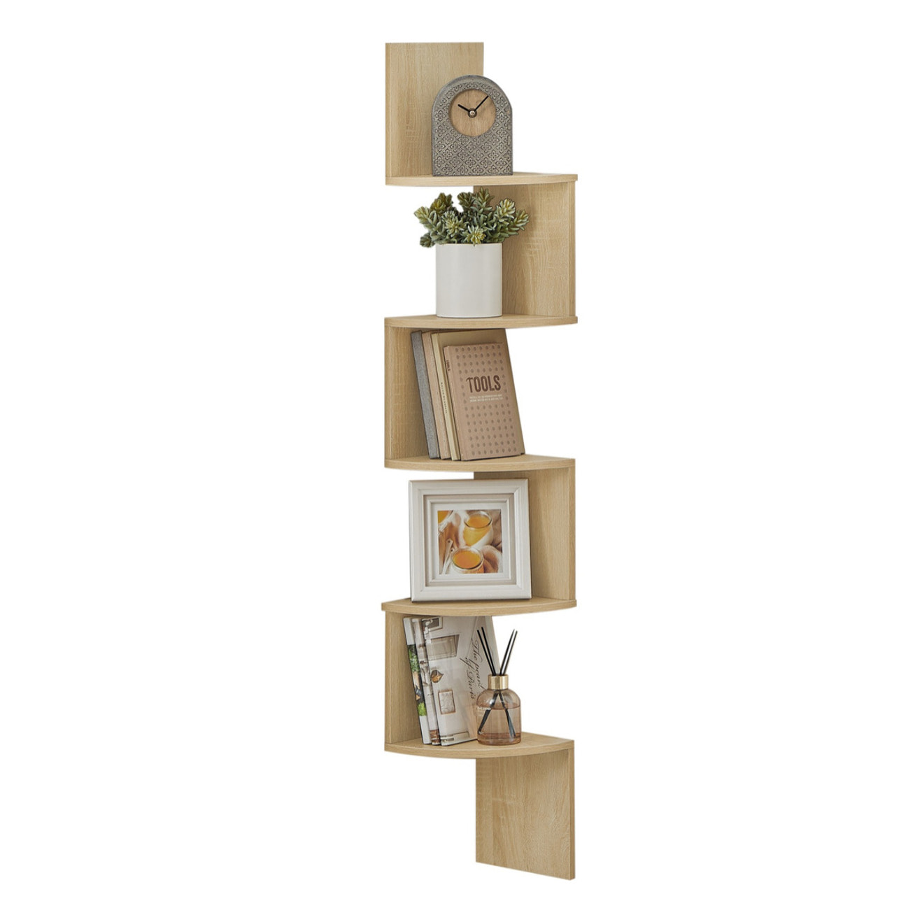Libreria angolare a parete Artisan con 5 ripiani