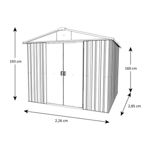 Abri de jardin métal brut Yardmaster Eco 6,44 m² + kit d'ancrage