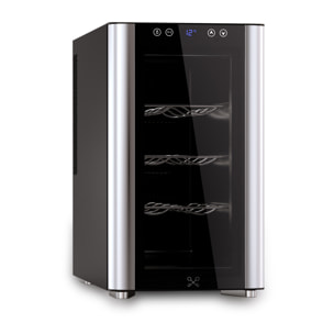 Les Petit Champs Vinoteca 8 Botellas CAVS8, Capacidad 23L, Puertas de Acero Inoxidable, Ajuste de Temperatura de 11°C a 18°C, Sistema Termoeléctrico, Iluminación LED, Anti-UV, 3 estantes