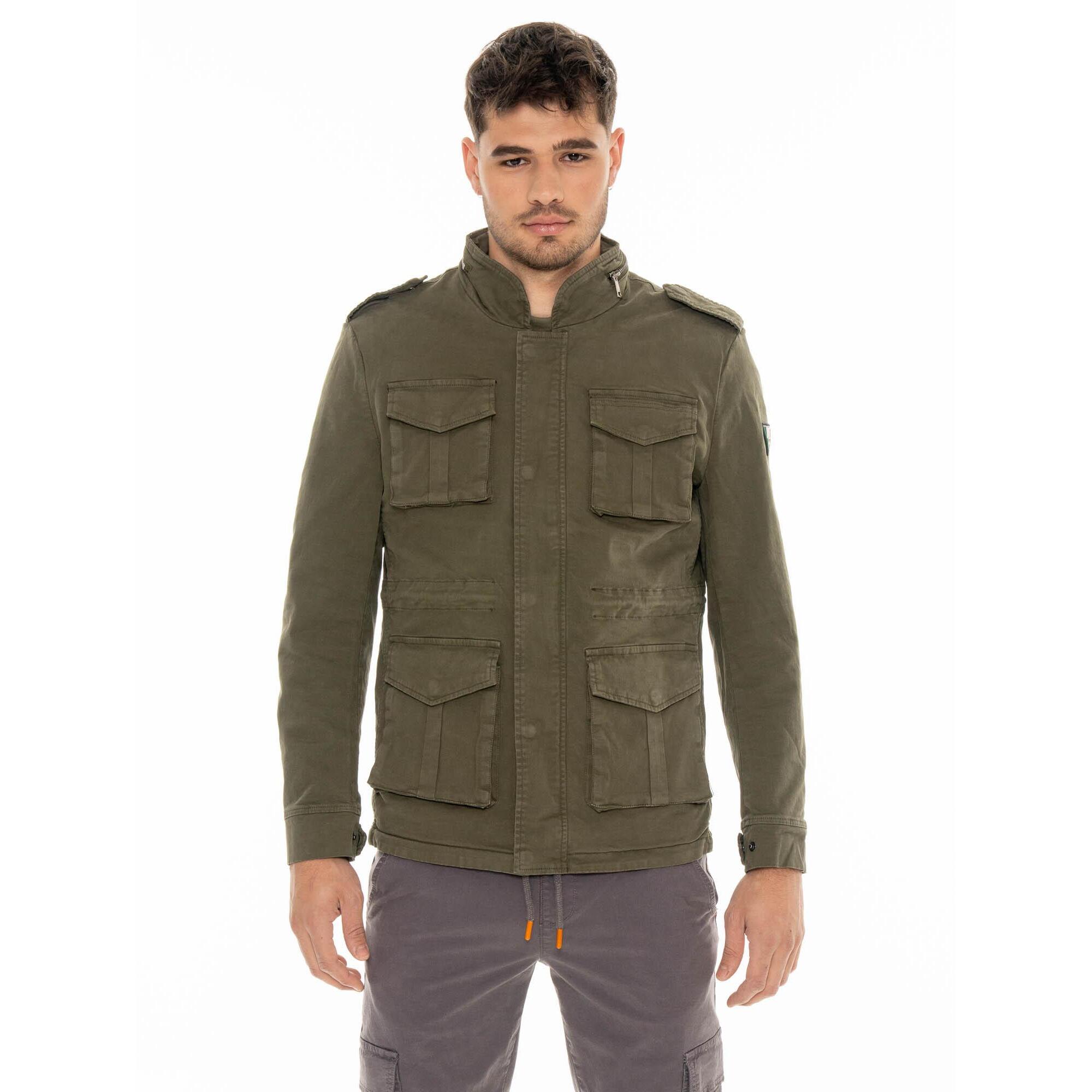 Chaqueta de hombre Leone Old Wash de corte militar