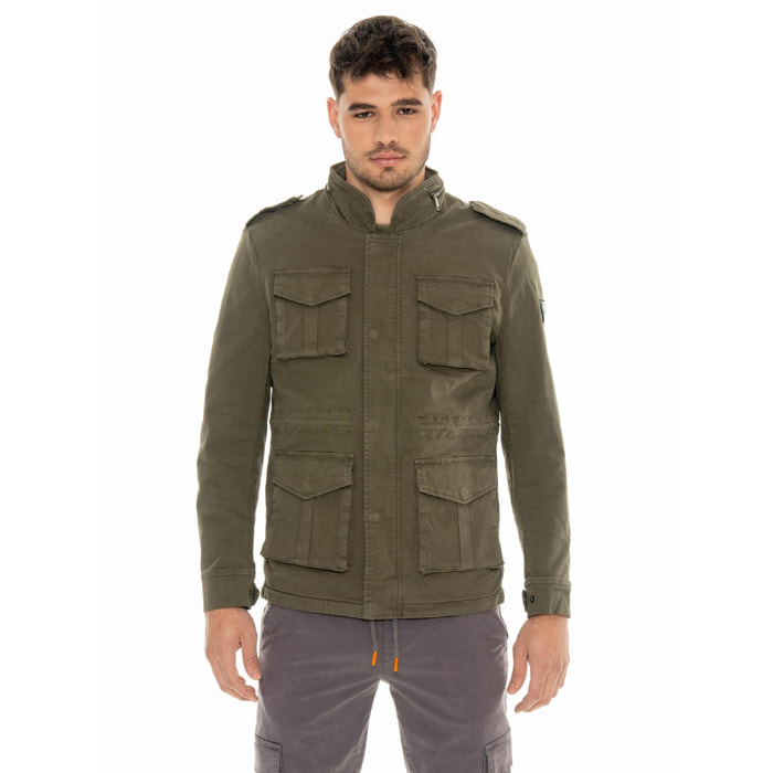 Chaqueta de hombre Leone Old Wash de corte militar