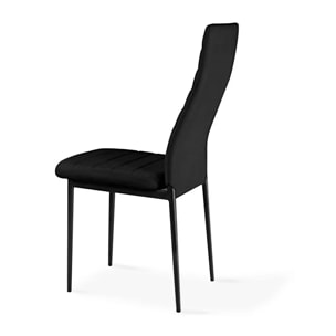 Pack 6 sillas de comedor símil piel Emi Negro