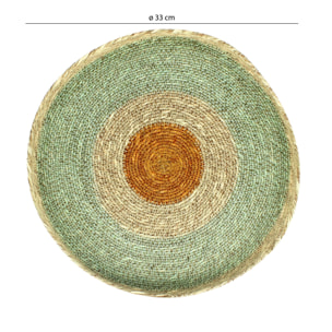 Plateau rond en jonc de mer 33cm KAMPA
