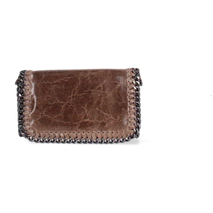 Borsa a tracolla da donna Made in Italy - Eolian Nova - Pelle scamosciata stampata - 22.0 x 13.0 x 4.0 cm