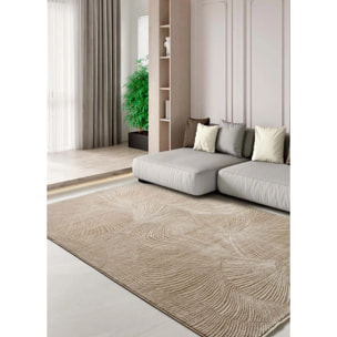 ONA Alfombra geométrica con flecos beige, varias medidas disponibles.