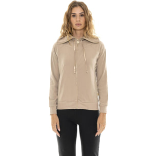 Sudadera de mujer de invierno con capucha, cremallera y mangas raglán 'Relaxed'