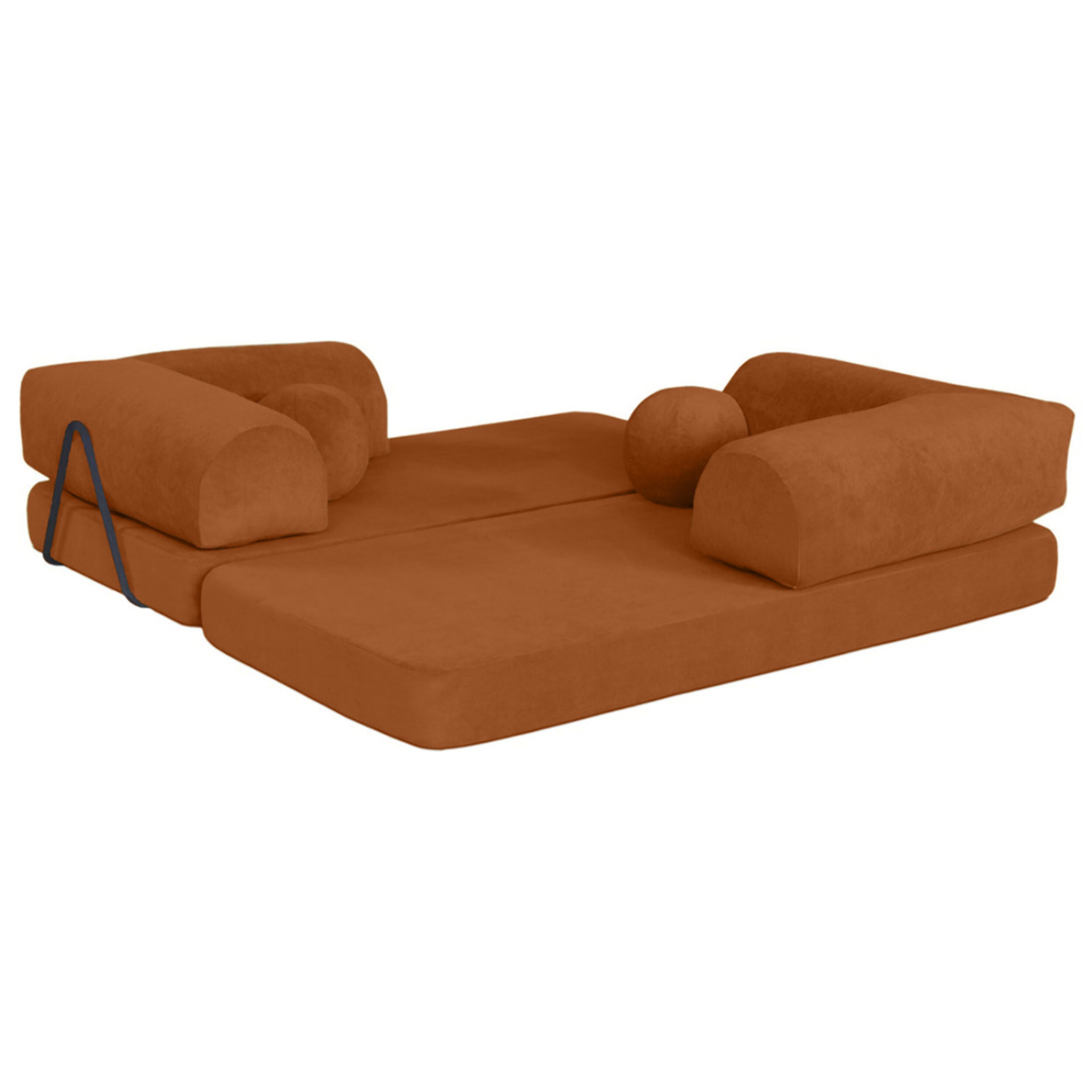 Nebula - Canapé 3 places convertible en velours texturé - Terracotta