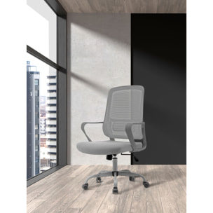 Silla de estudio Noah tela y malla gris 109x59x56 cm