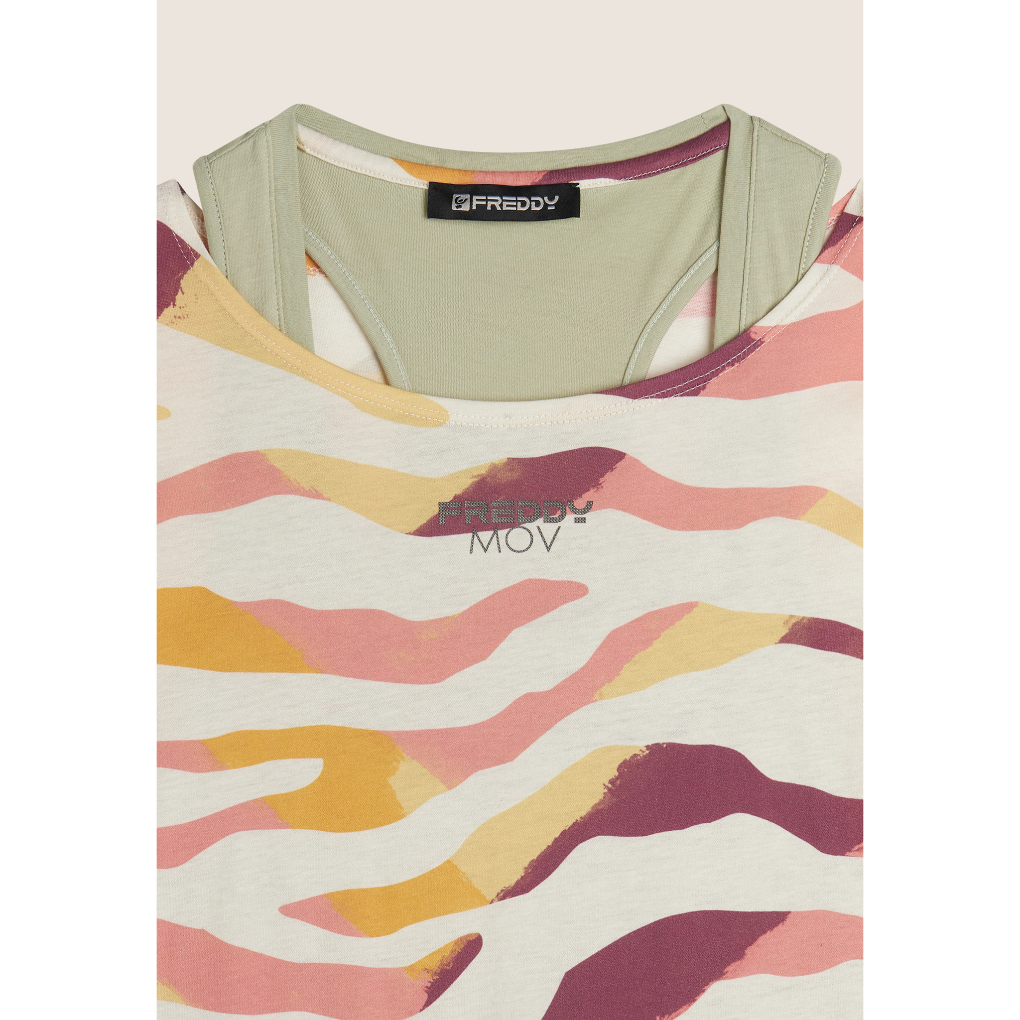 Set T-shirt Cropped multicolore e Canotta
