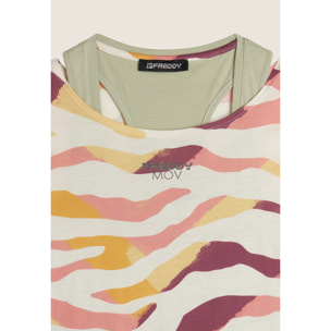 Set T-shirt Cropped multicolore e Canotta
