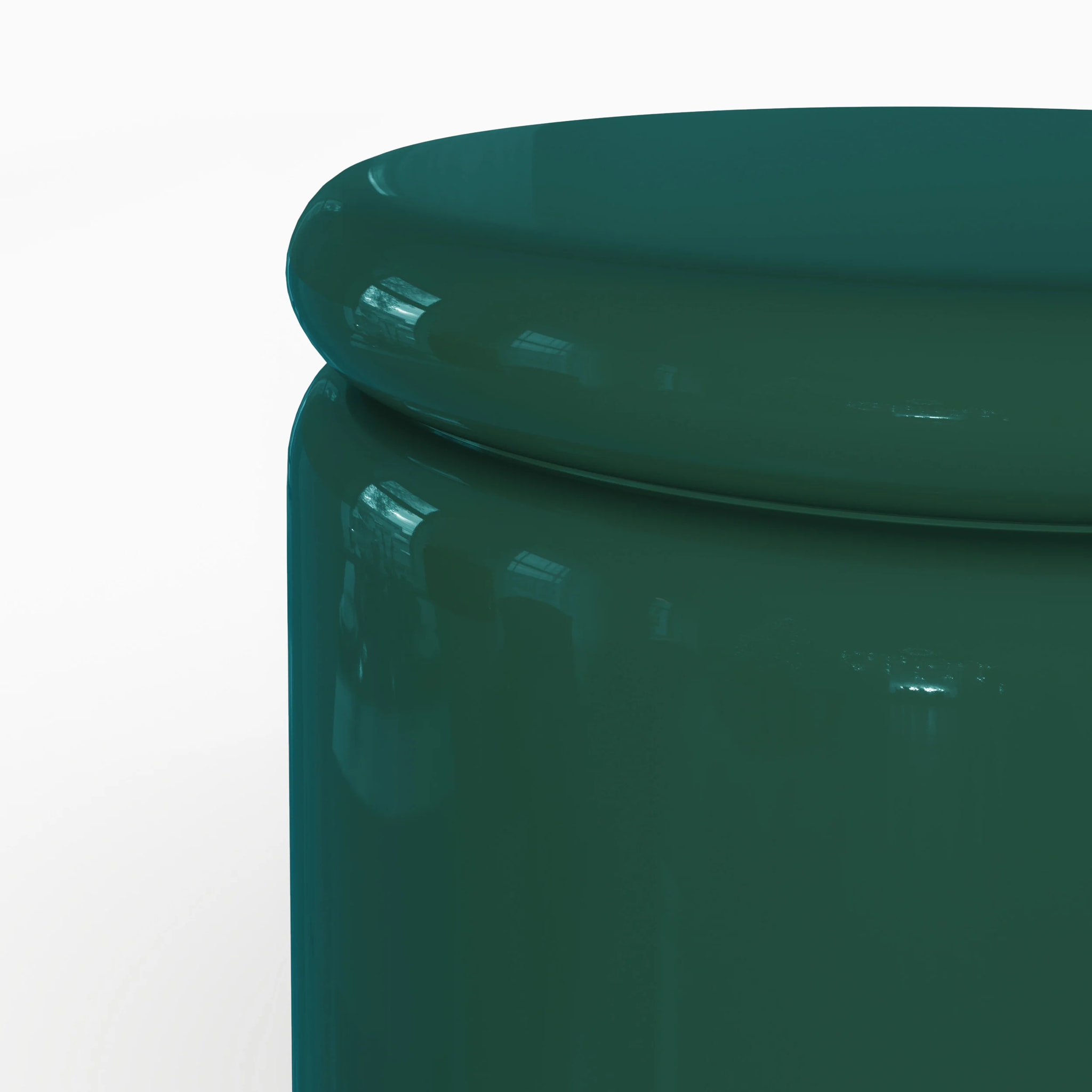 Table d'appoint laquée vert canard en MDF, D40 cm - Oscar
