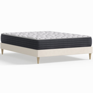 Pack lit en velours côtelé + Matelas mémoire de forme - DINA & MEMO HR