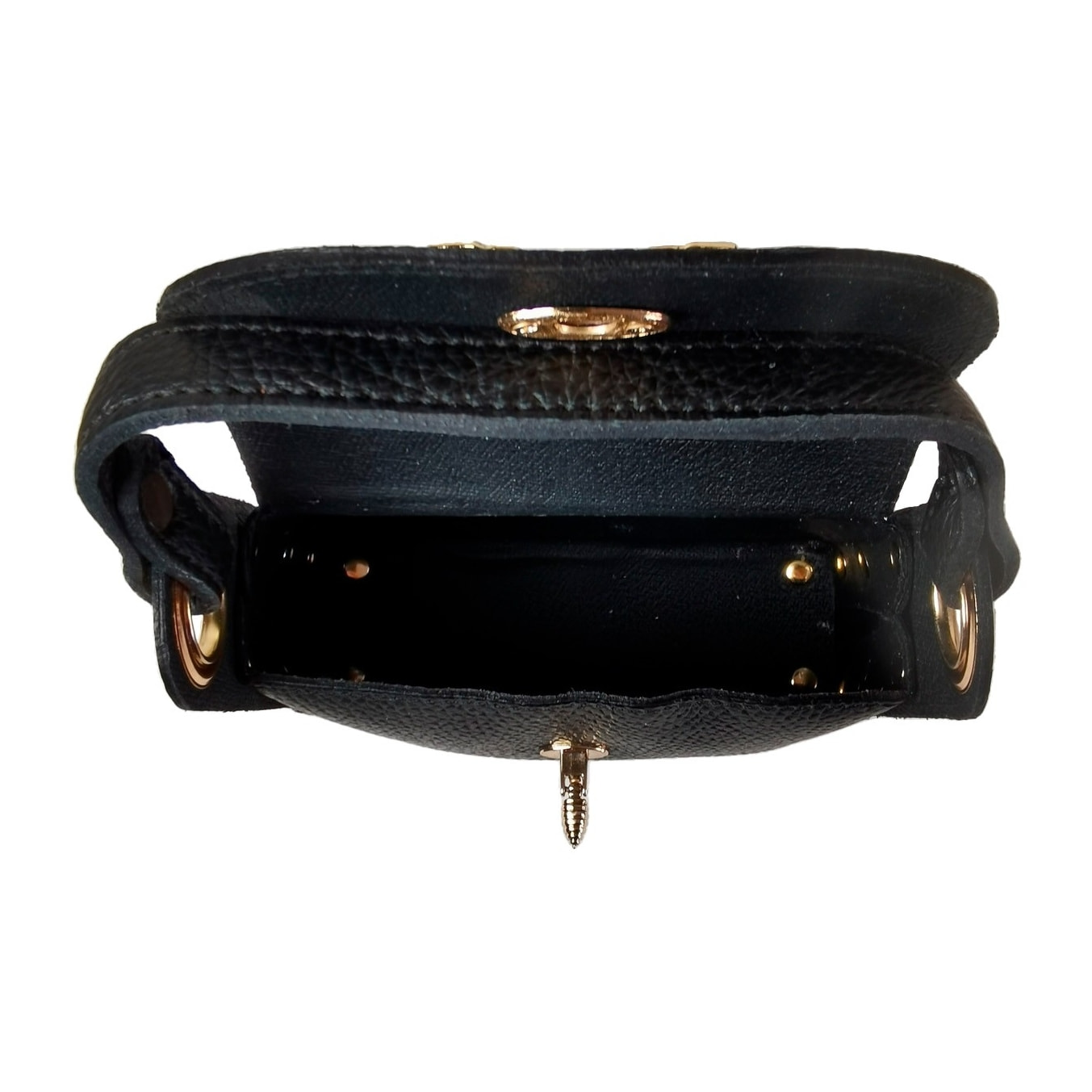 Borse Donna colore Nero-in pelle Made in Italy 17x12x6cm