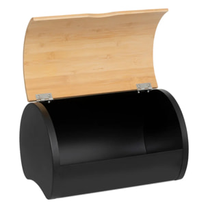 Boîte à pain "BlackBamboo" en métal et bambou noir