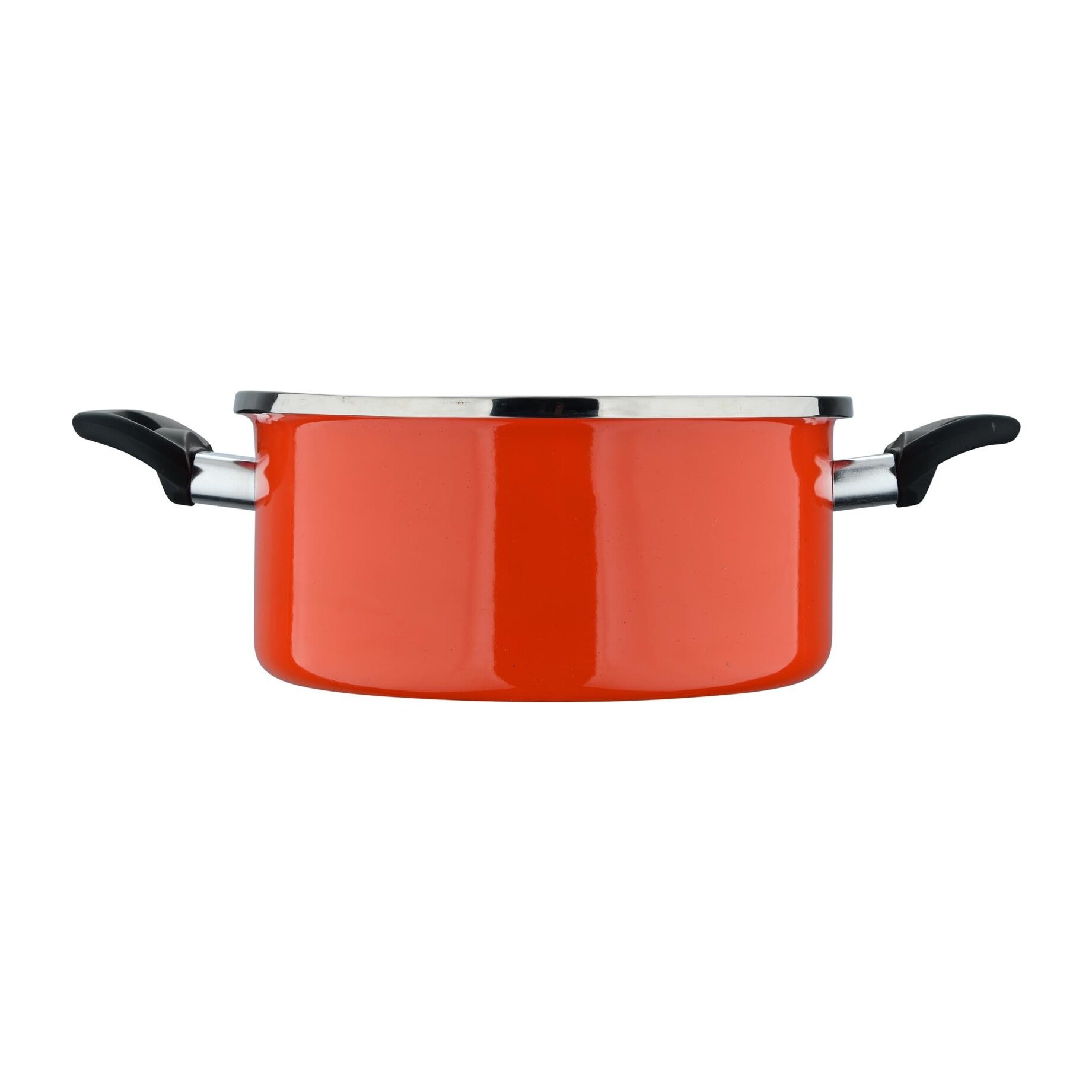 Cacerola con tapa ø24 cm acero al carbono de color naranja, antiadherente y resistente expert valencia san ignacio