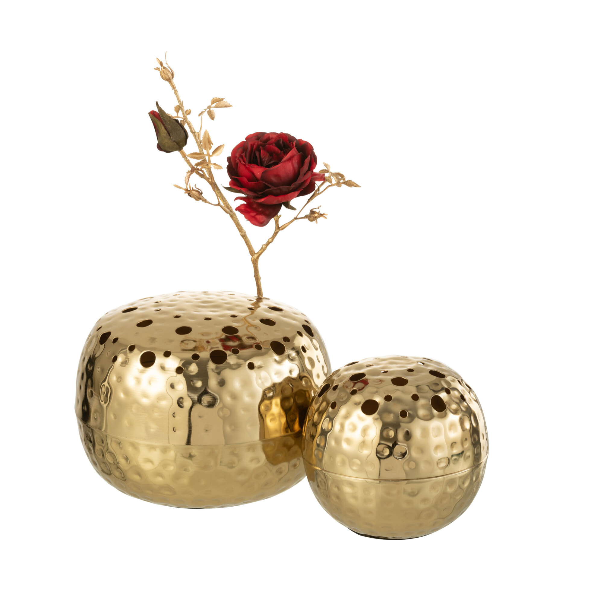 J-Line vase Boule Avec Trous - métal - or - large - Ø 23 cm