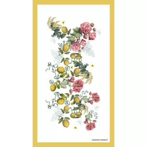 Fouta pur coton 350 g/m² imprimé multicolore Citrons de menton romance