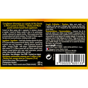 NUTRI EXPERT - Bois Bandé - Aphrodisiaque naturel et puisant - Aux extraits de Muira Puama et Tribulus - Vegan - 125 ml
