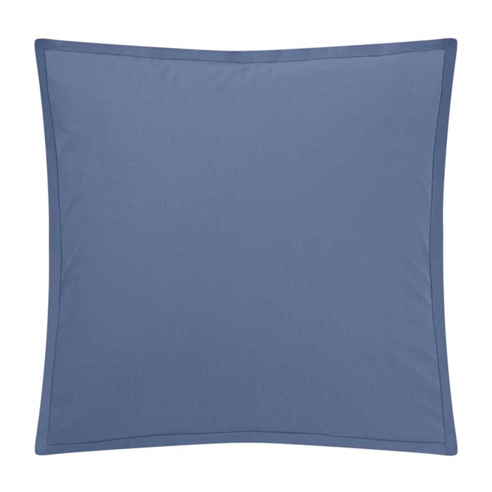 Taie d'oreiller unie coton, Made in France, TOUT DOUX , Bleu Denim