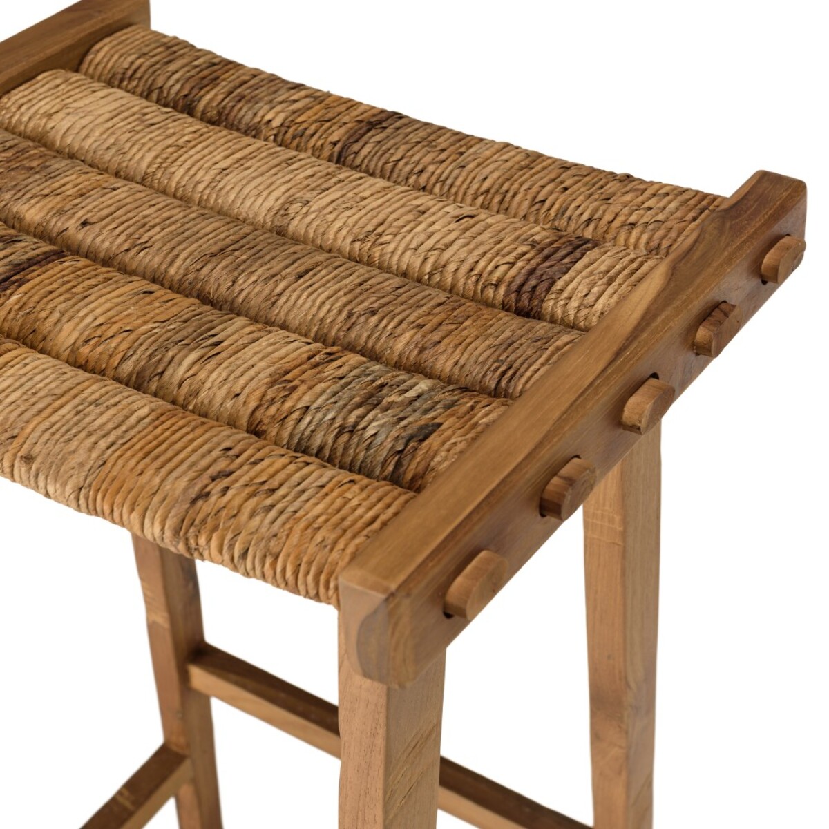 SIXTINE - Tabouret haut assise en tissage naturel