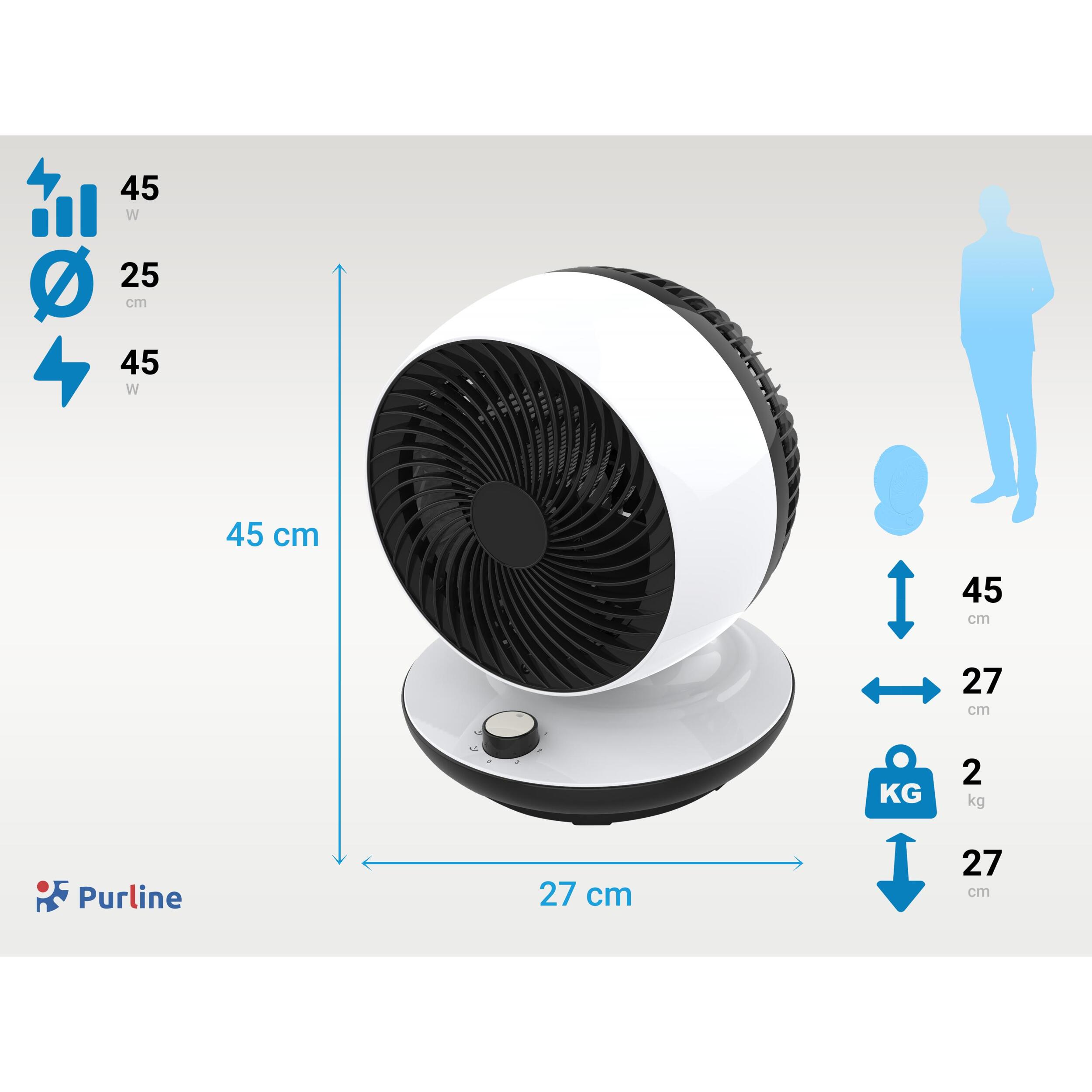 Ventilatore da tavolo con oscillazione verticale