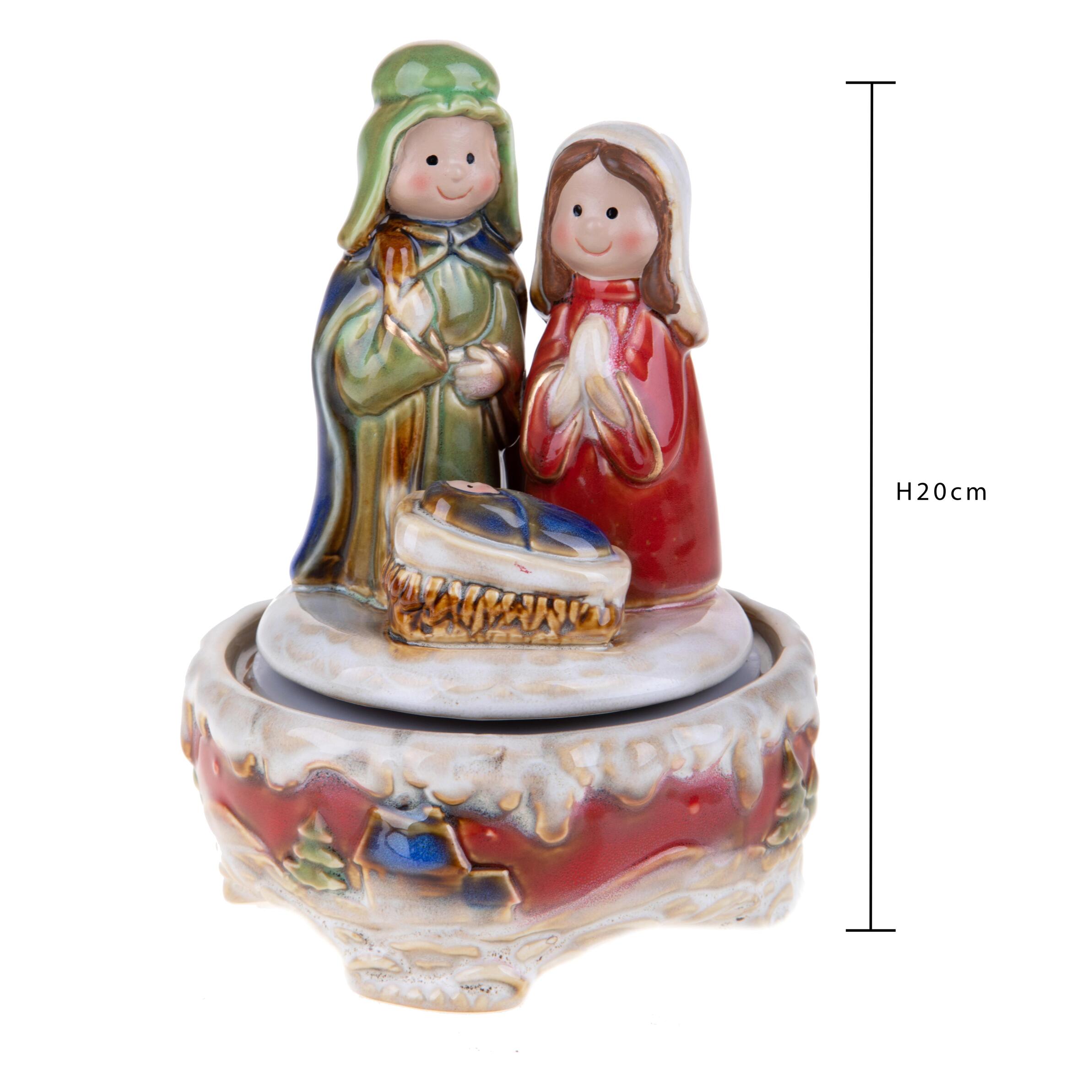 Natività con Carillon - Pezzi 1 - Colore Multicolore - 14,5x20Hx14,5cm - Bianchi Dino