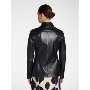 Elena Mirò - Camicia in pelle - Nero
