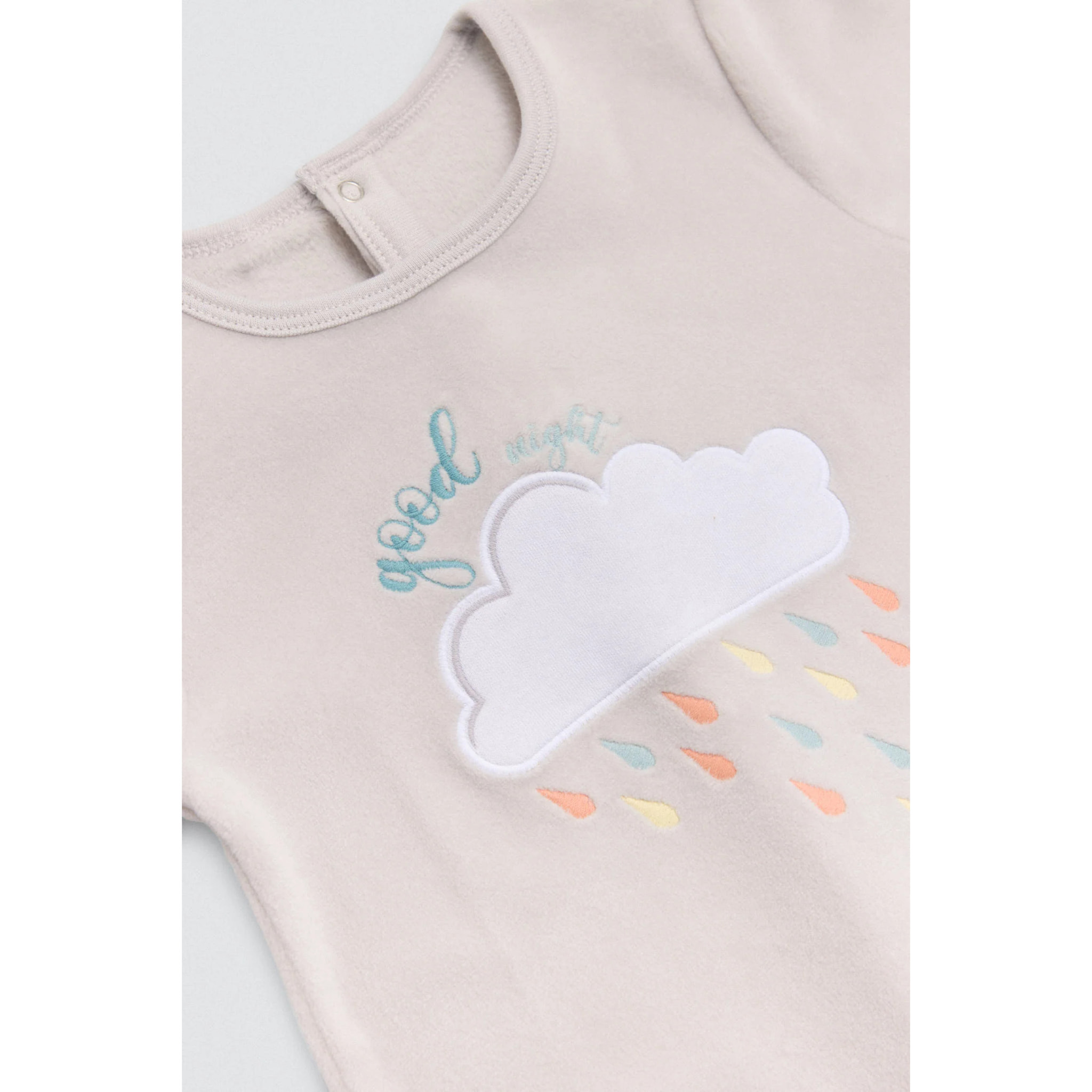 Tutina per neonato a maniche lunghe grigia Rainy Day