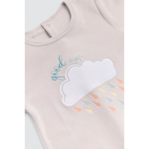 Tutina per neonato a maniche lunghe grigia Rainy Day