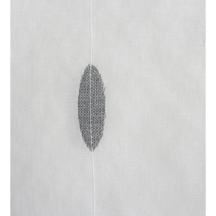 Paire de petits vitrages jacquard motif ovale - Noir