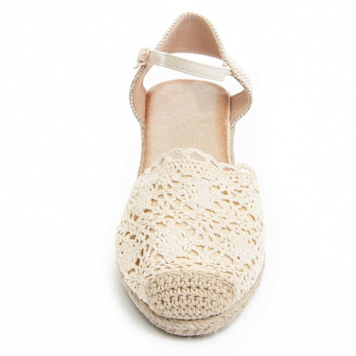 Alpargatas de Cuña - Beige - Altura: 6 Cm