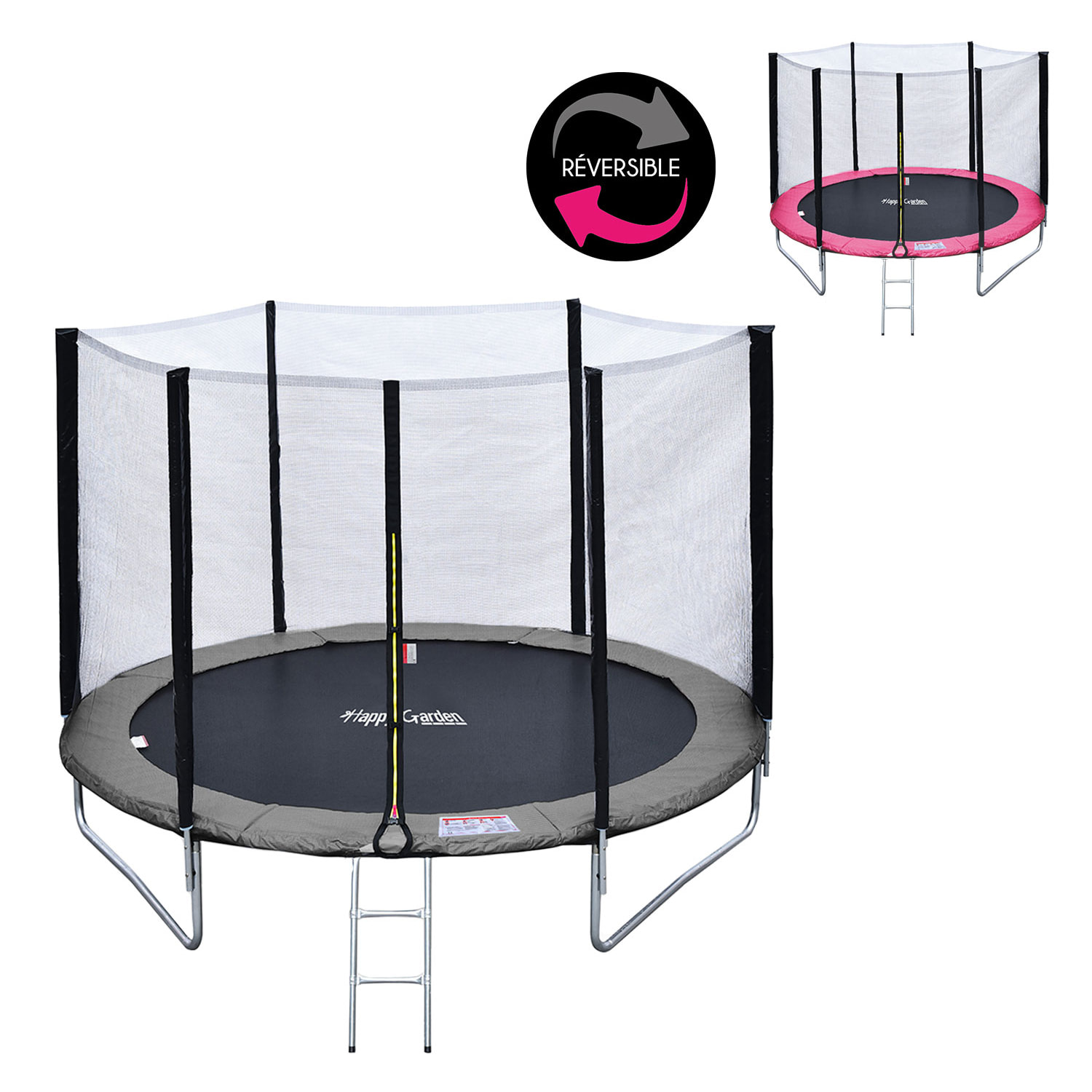 Trampoline réversible avec accessoires - Rose