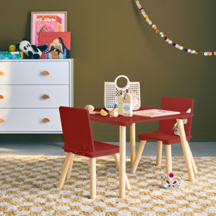 Table carrée enfant bois de pin 2 assises JUDITH