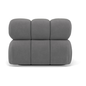 Ruby - module d'assise d'angle gauche en velours texturé - Gris