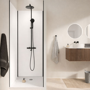 Pack de 3 Panneaux Muraux Aluminium Blanc 80x210 cm avec Profilés Noirs - WALL'IT