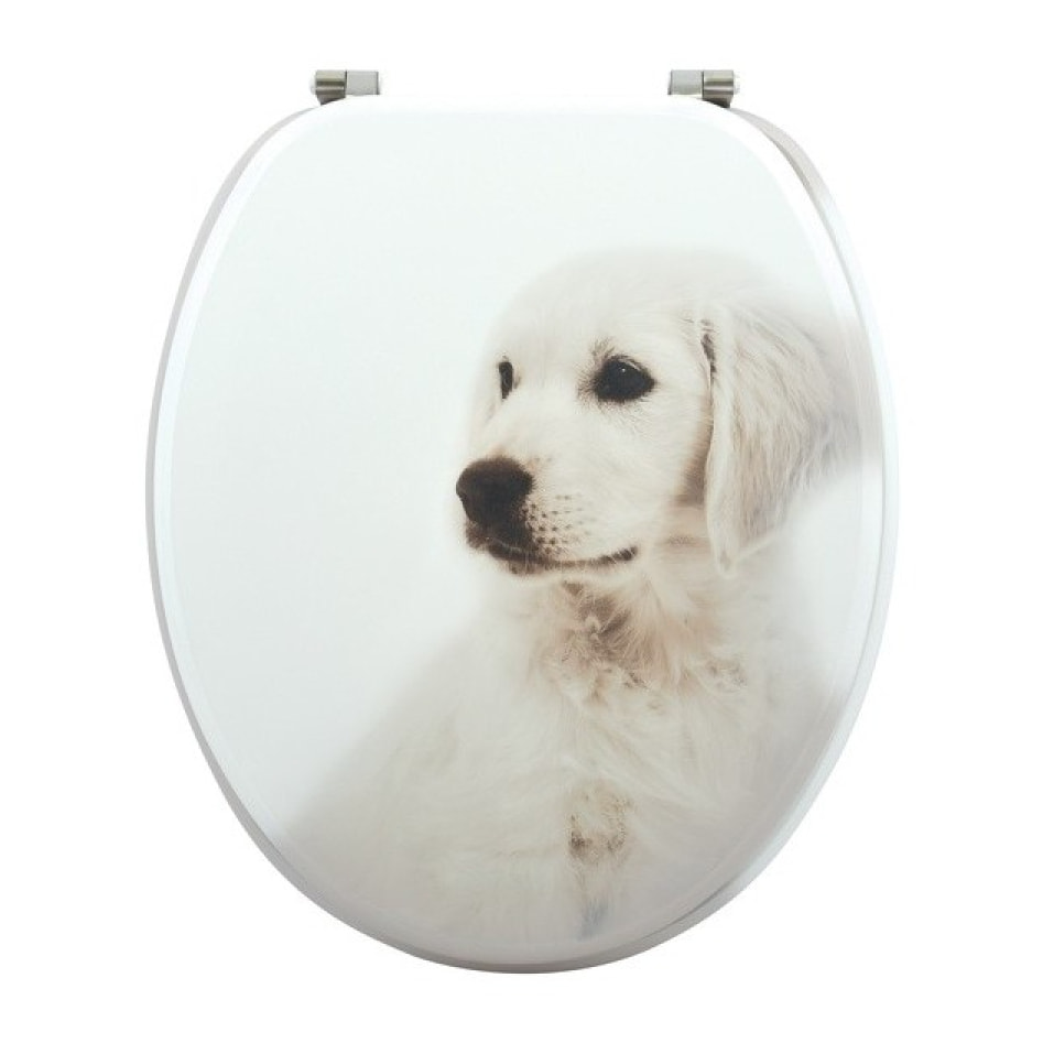 Abattant wc MDF Dog SCOTT Beige - Charnières Inox MSV