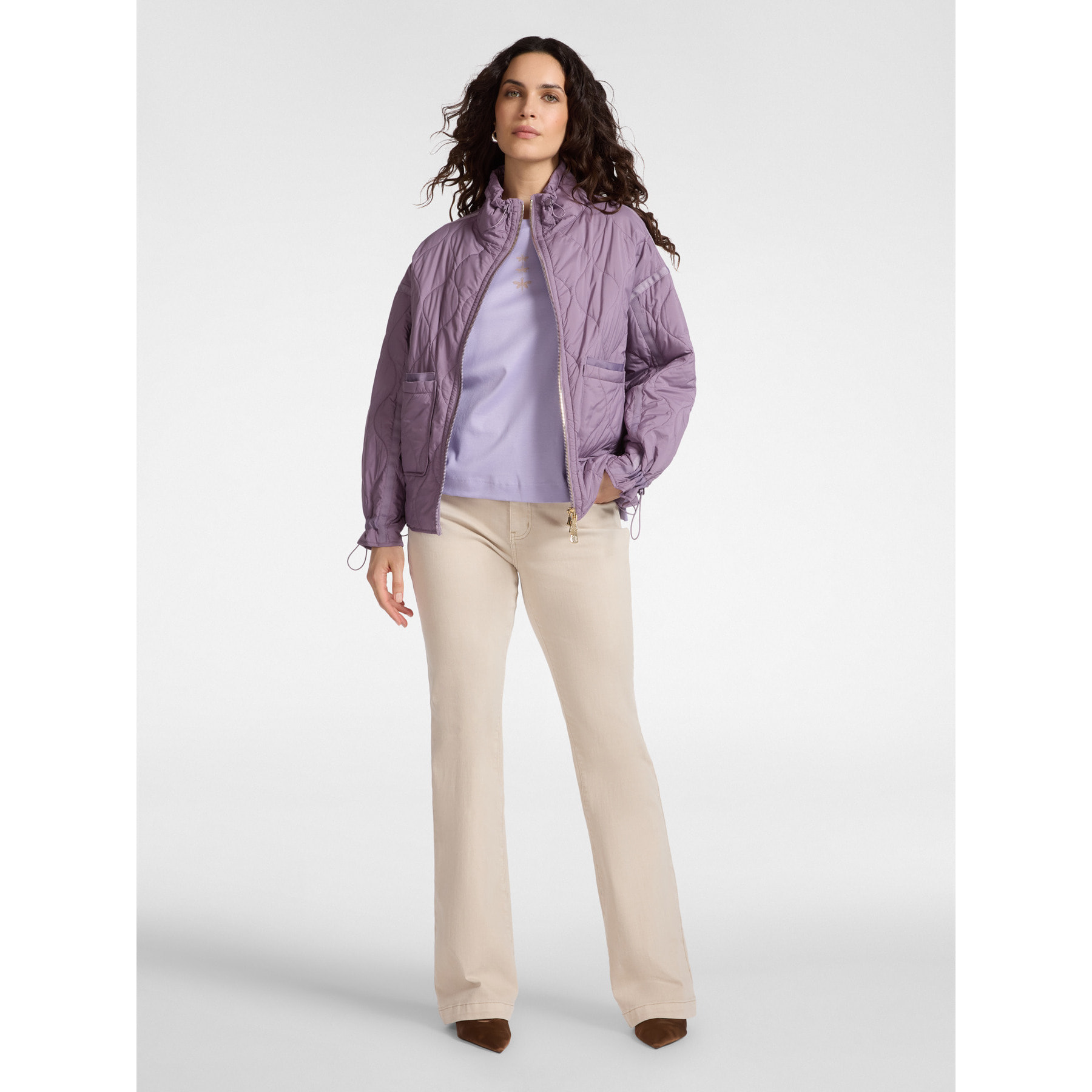 Elena Mirò - Plumífero ligero de nylon acolchado - Violeta