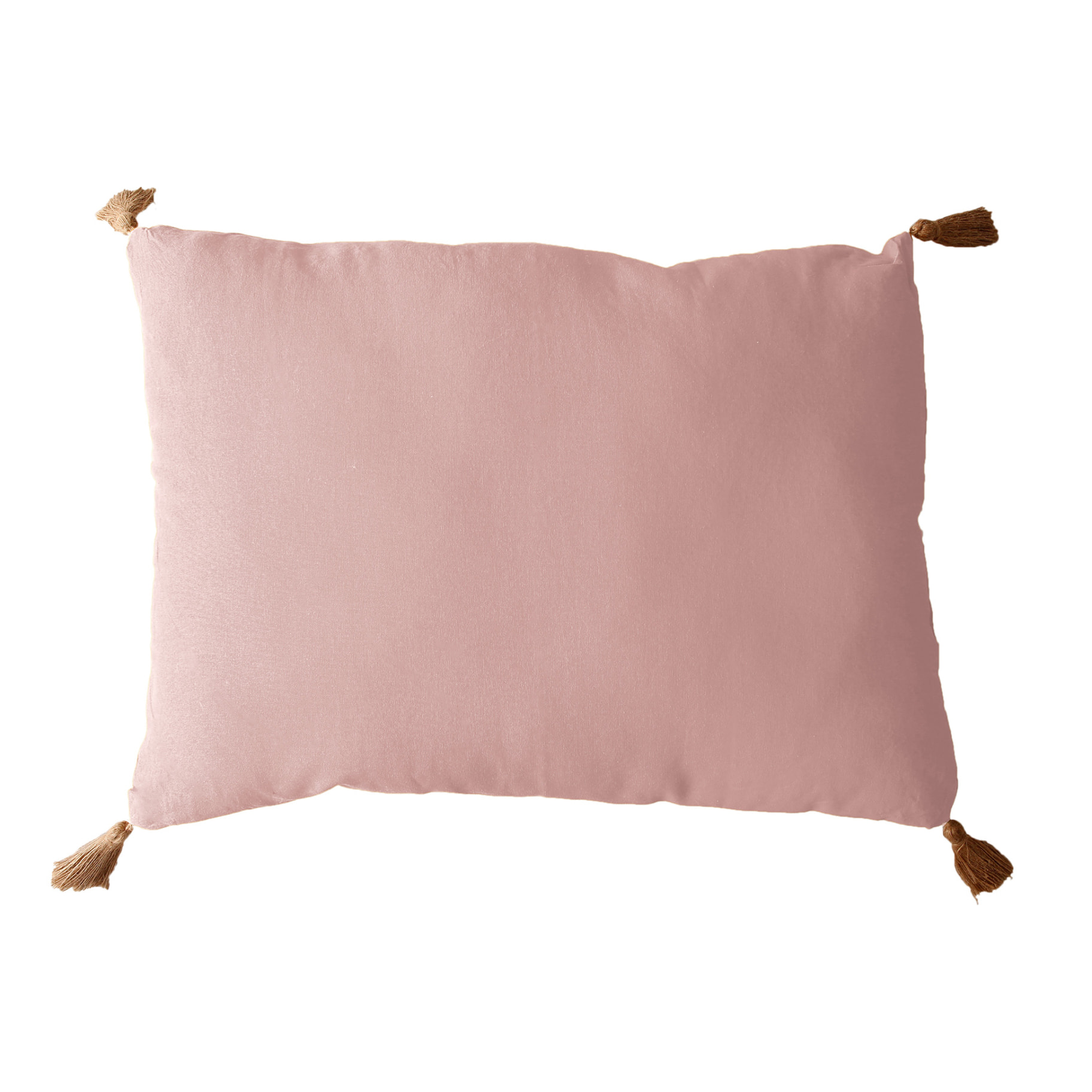 Coussin avec pompons en jute - Vieux rose