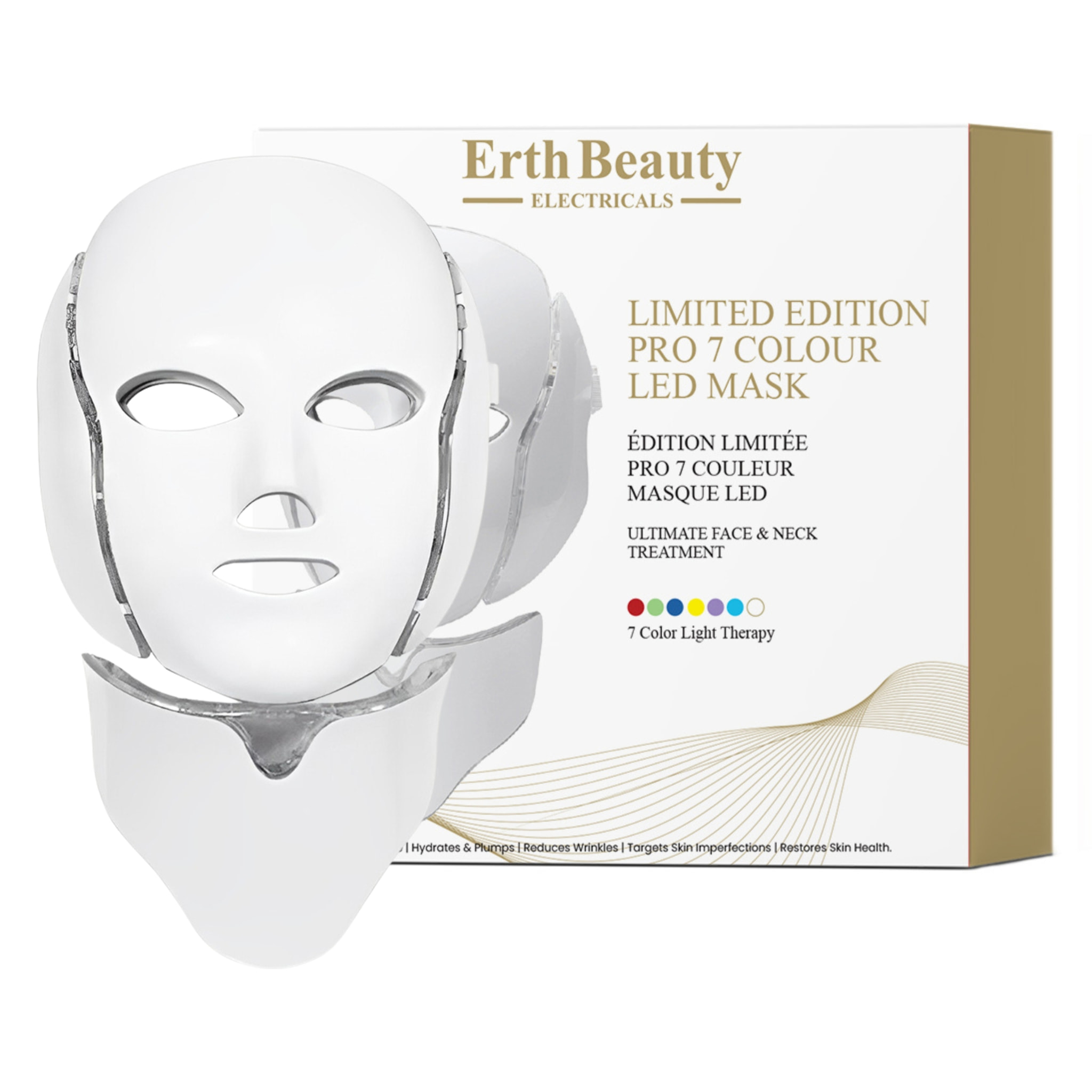 Máscara LED de 7 colores para rostro y cuello – Edición limitada
