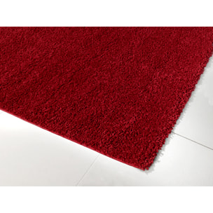 Uni - tapis de salon en laine artificielle rouge