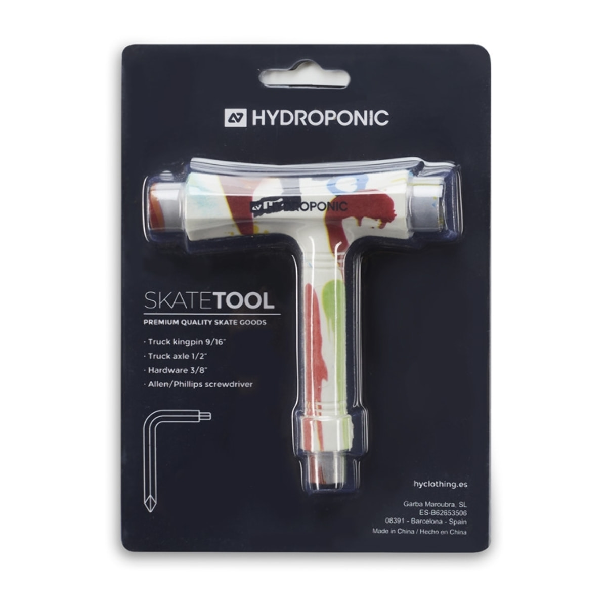 Herramienta de skate Hydroponic T-TOOL PRINT WHITE TIE DYE