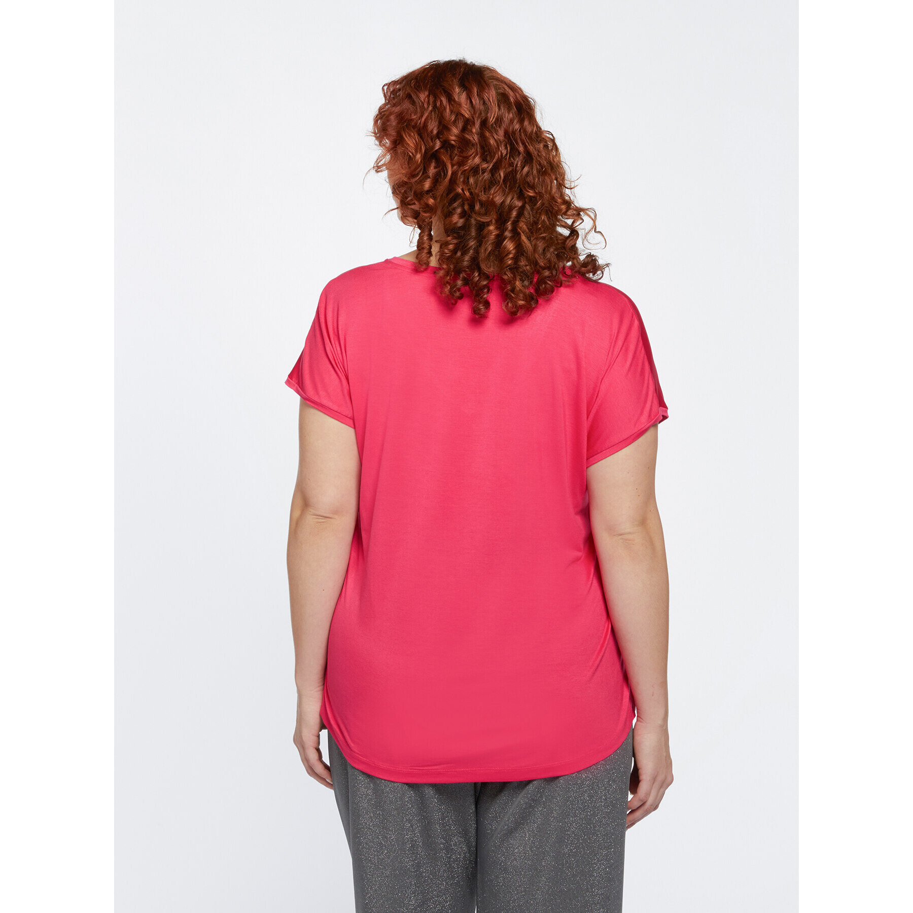 Fiorella Rubino - Camiseta de dos tejidos - Rojo
