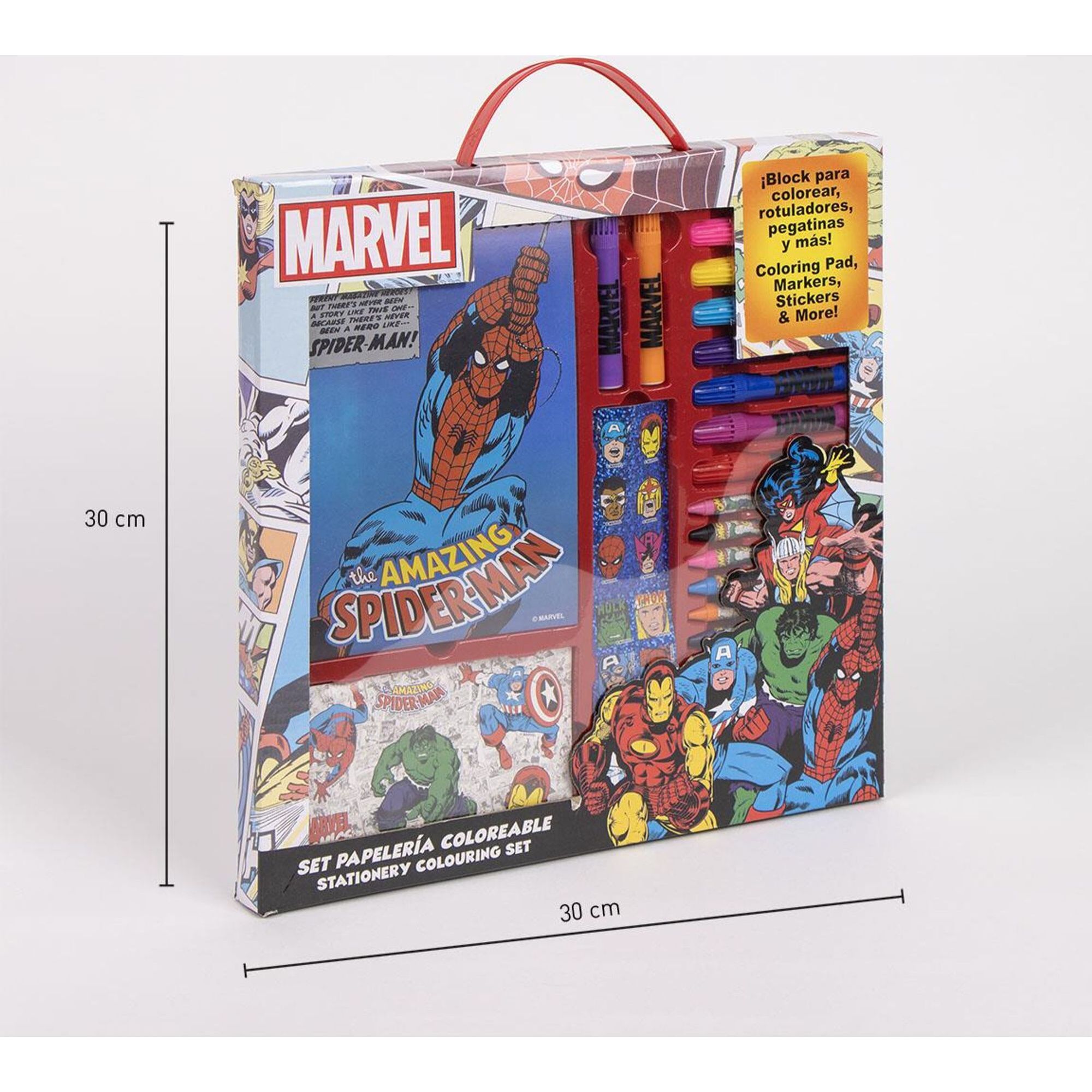 Conjunto De Papelería Coloreable Marvel 30.0 X 30.0 X 2.5 Cm