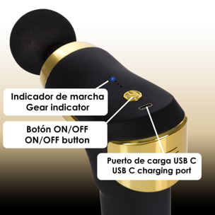 Pistola per massaggio muscolare Fascia Gun HY-668. 5 livelli con velocità fino a 3000 rpm. 4 teste.