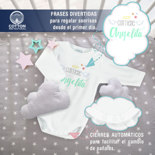 Body bebé manga larga personalizado frases