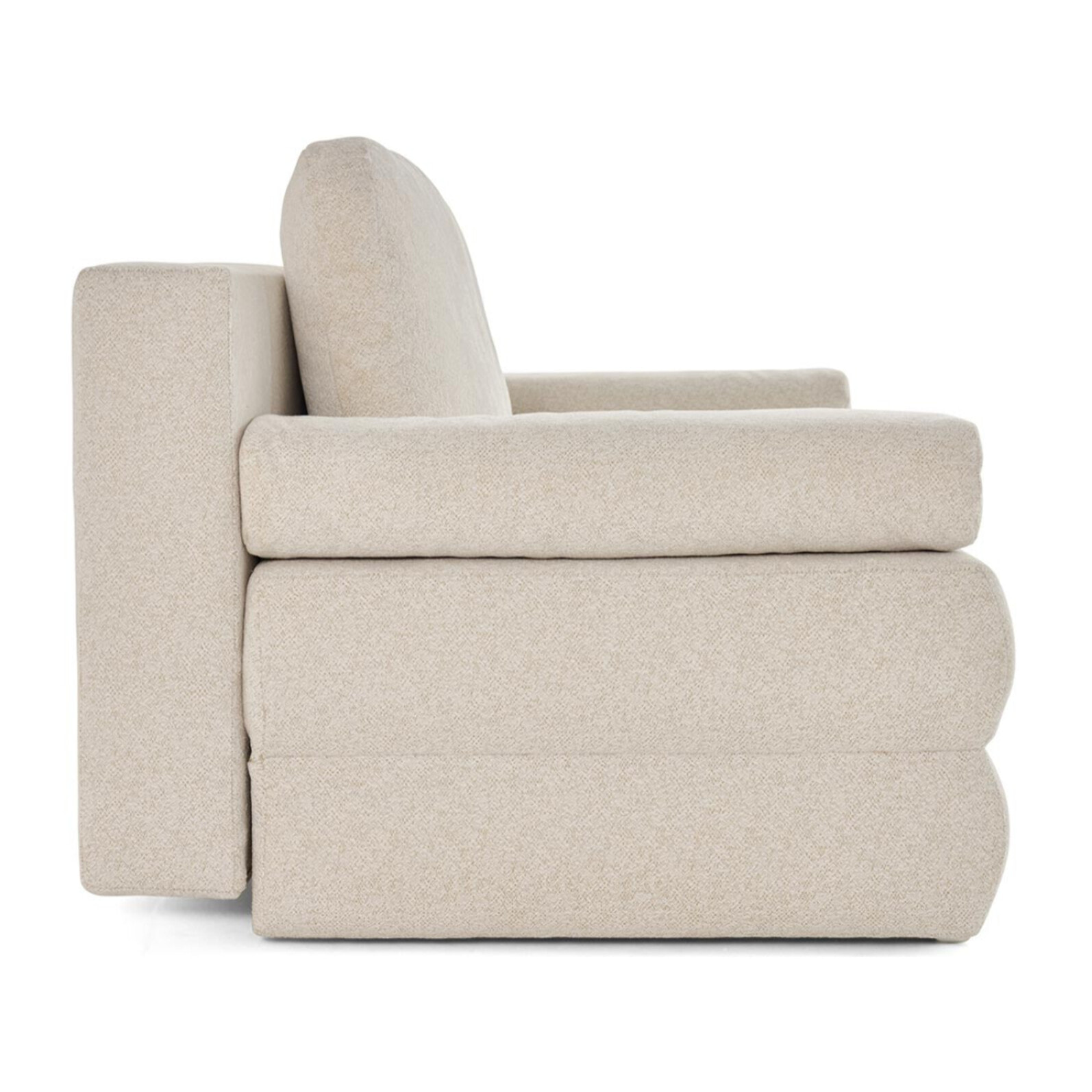 Nora - canapé 3 places convertible avec coffre en tissu texturé - Beige