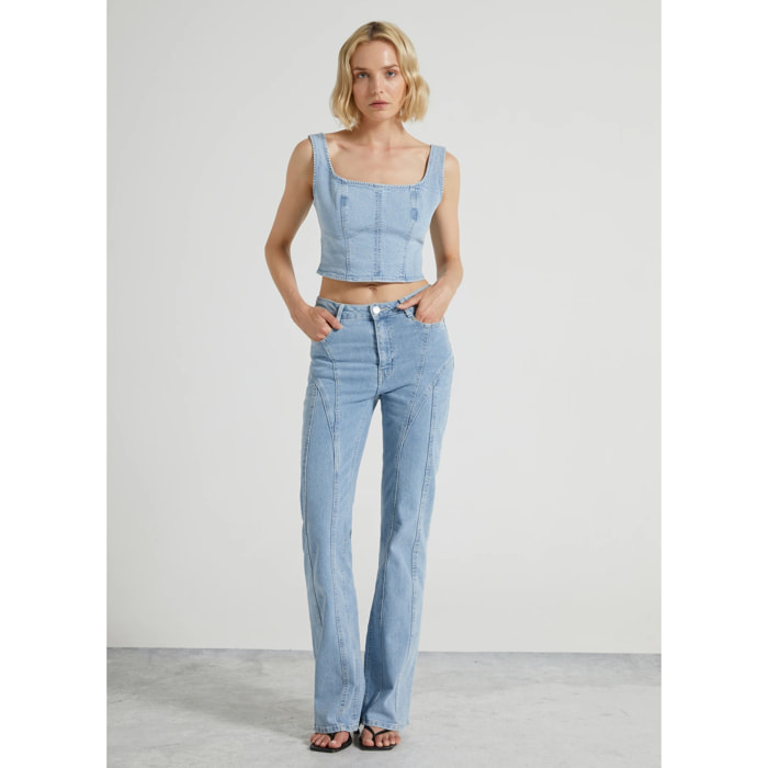 Top corpetto denim