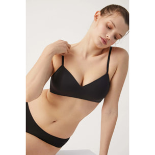Reggiseno nero senza ferretto con push-up leggero, coppe B e C